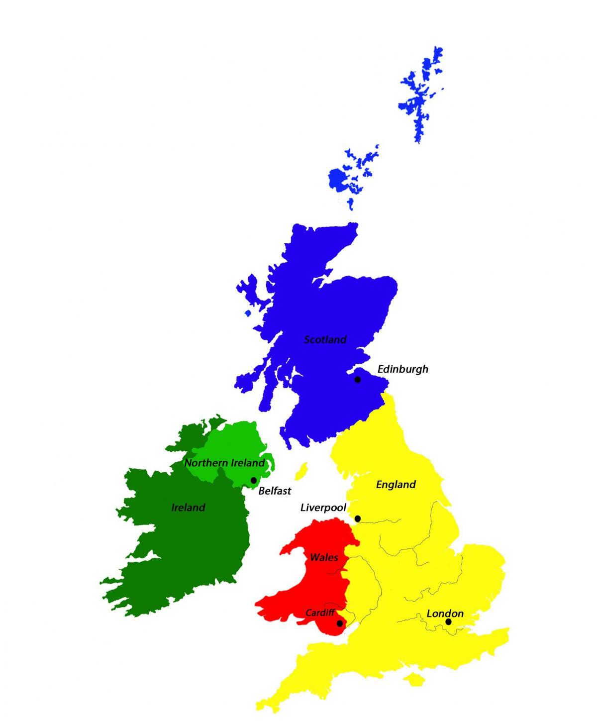 Mappa della capitale del Regno Unito (UK)