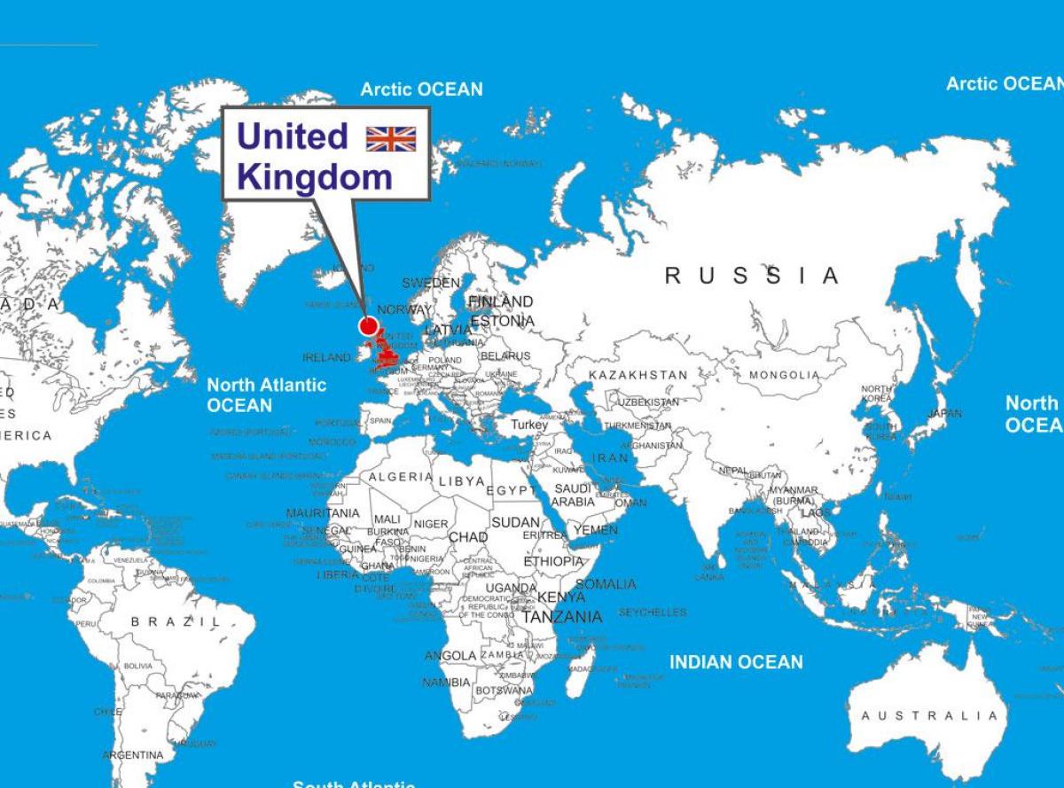 Regno Unito (UK) posizione sulla mappa del mondo