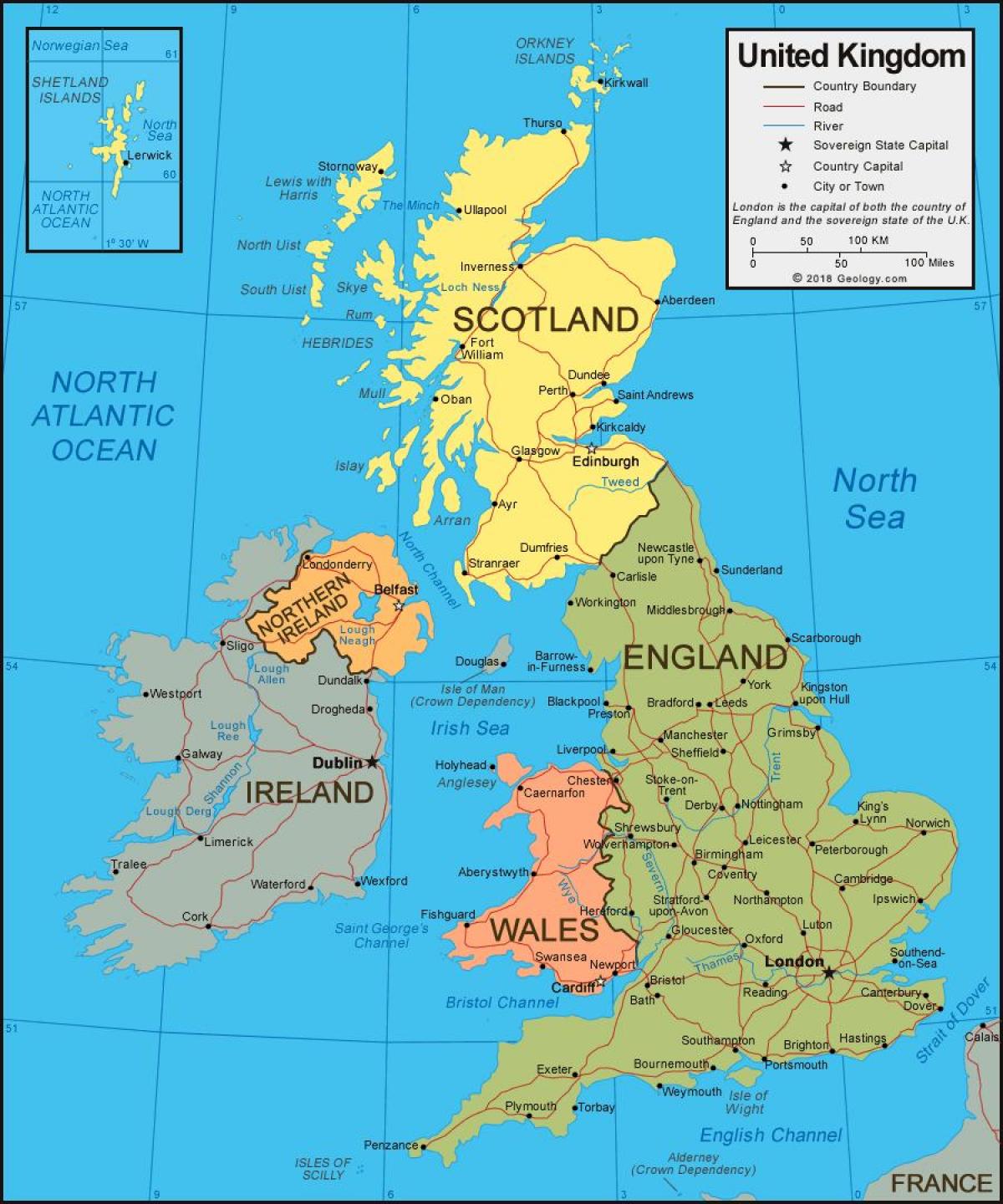 Mappa amministrativa del Regno Unito (UK)