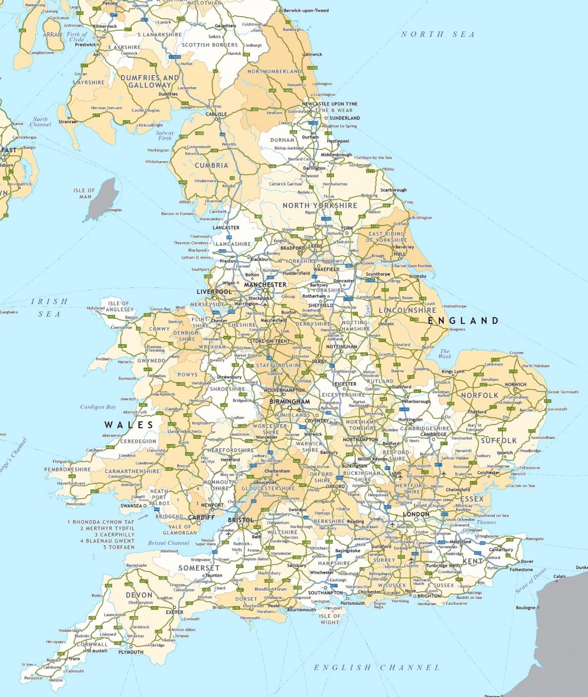 Mappa stradale del Regno Unito (Regno Unito)